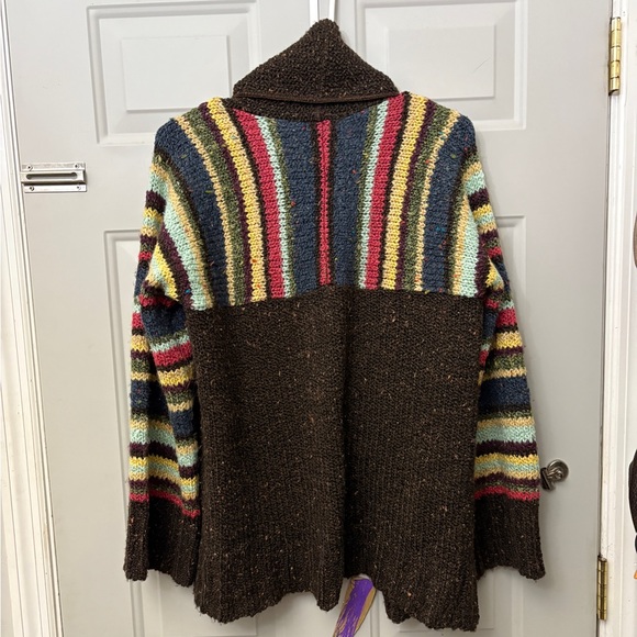 Relais Knitware Brown and Multicolor Striped Cardigan - Picture 3 of 4